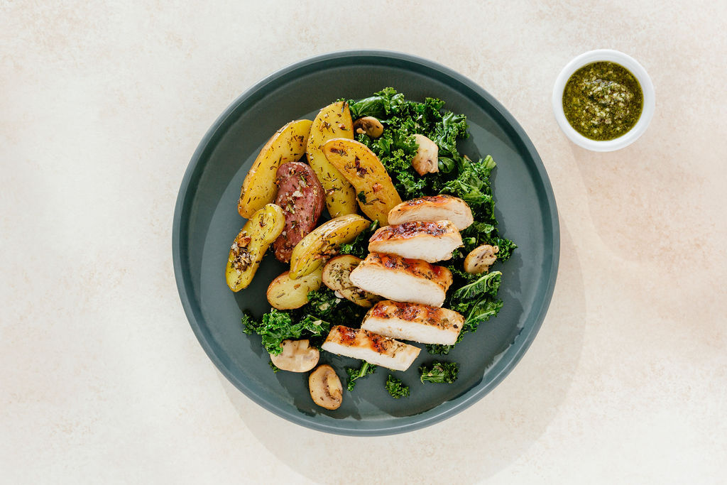 Lemon Dill Chicken with Garlic Spinach and Cauliflower Mash.jpg